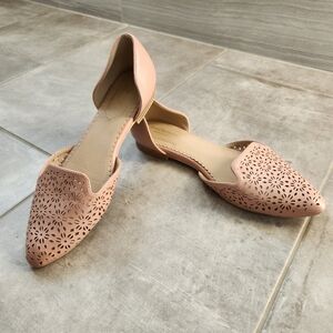 Issac Mizrahi Slip On Loafer Peach Pink Flats Cutout Fairycore Whimsical Shoes